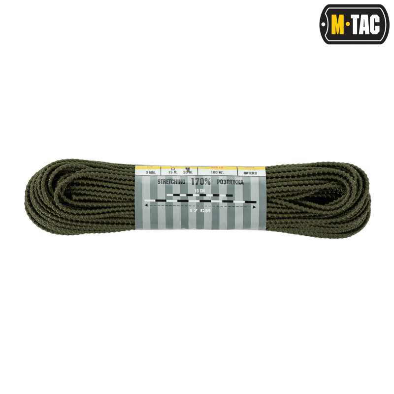 M-Tac паракорд Shock-Cord 3mm Dragon Skin OD Green 30м