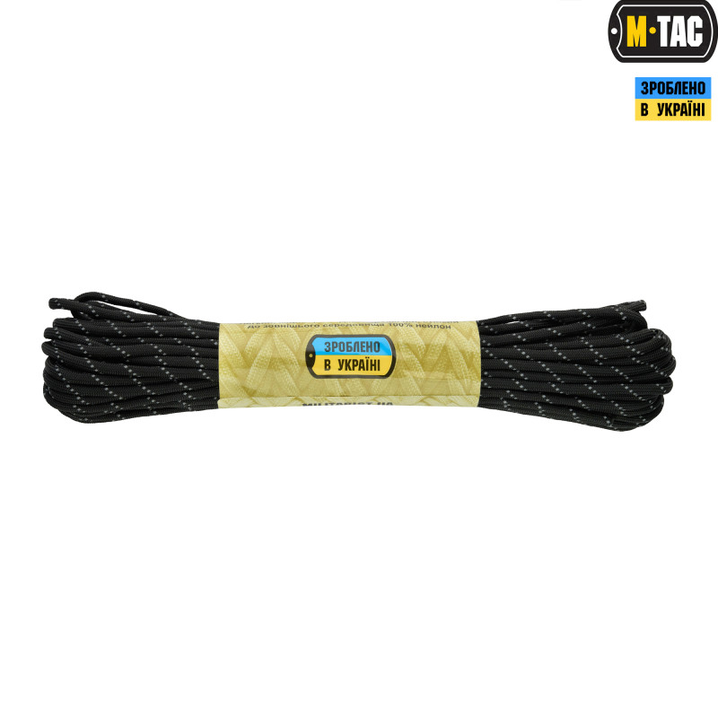 M-Tac паракорд Reflective Traser Black 15м