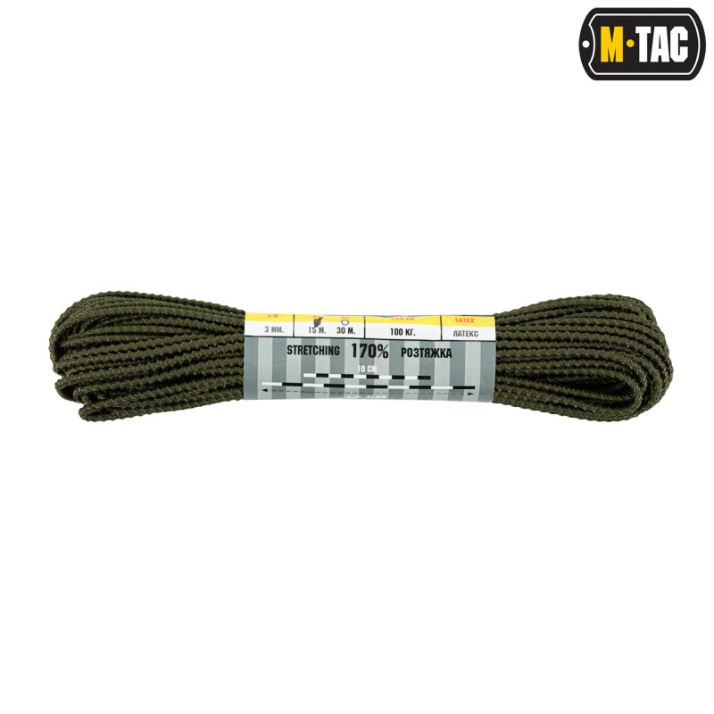M-Tac паракорд Shock-Cord 3mm Dragon Skin OD Green 15м