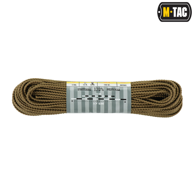 M-Tac паракорд Shock-Cord 3mm Dragon Skin Coyote 30м