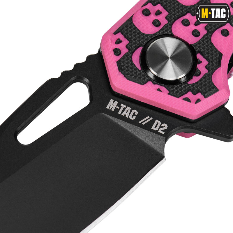 M-Tac ніж складний Type 12 Skull Black/Pink (Сорт 2)