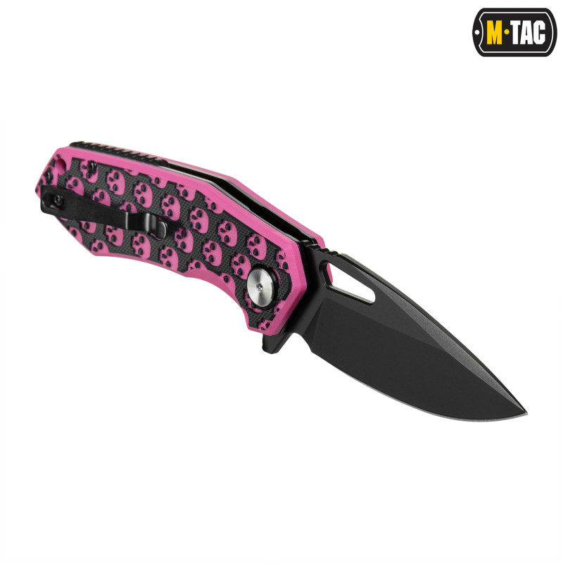 M-Tac ніж складний Type 12 Skull Black/Pink (Сорт 2)