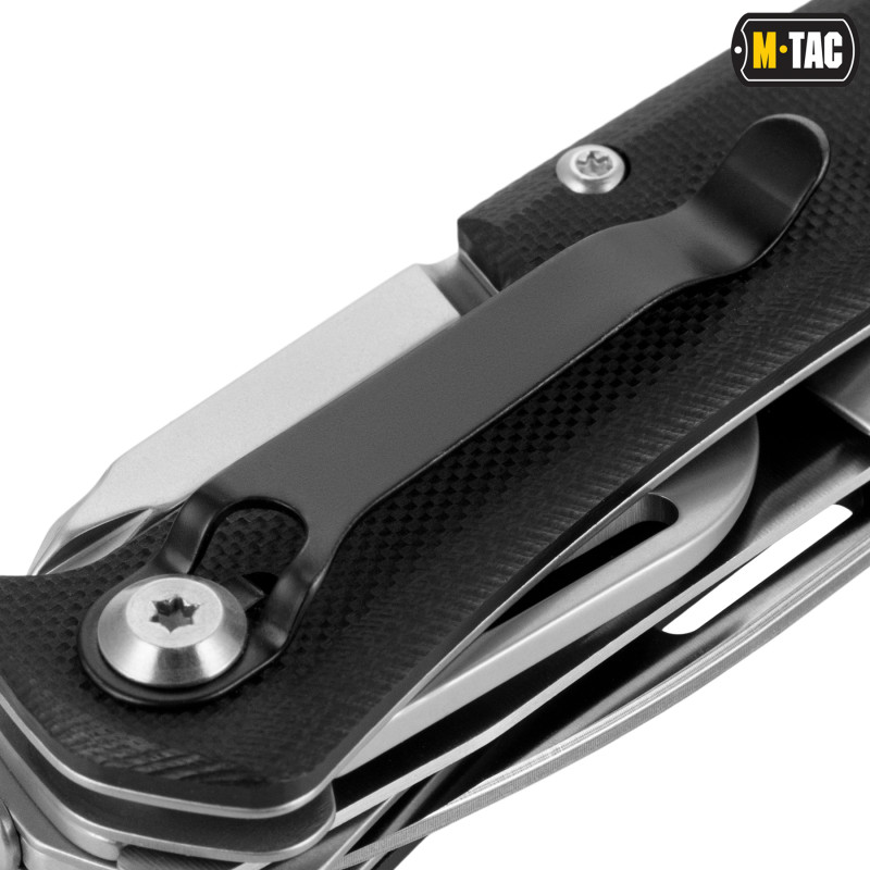 M-Tac ніж складаний Type 9 (6 інструментів) Black/Steel