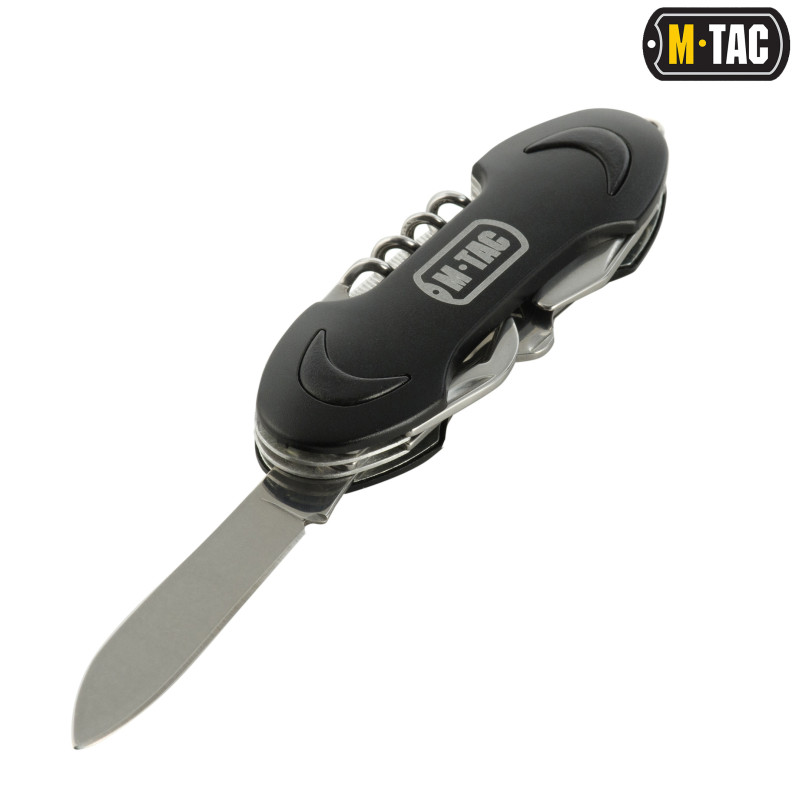 M-Tac ніж складний малий (7 інструм.) Steel/Black