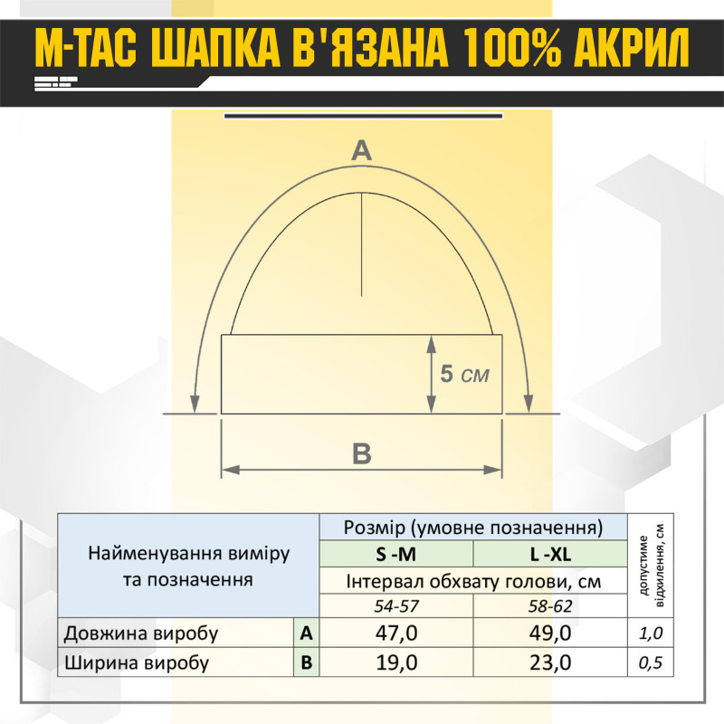 M-Tac шапка тонка вязка 100% акрил Olive