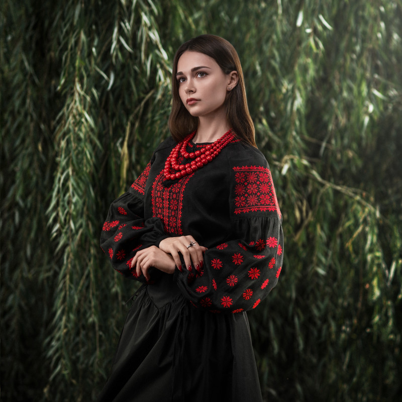 M-Tac вишиванка жіноча 100% льон чорна