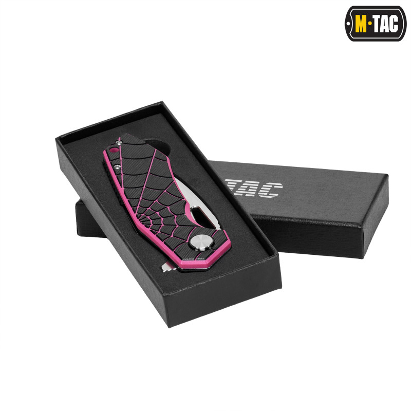 M-Tac ніж складний Type 12 Spider Web Black/Pink/Steel