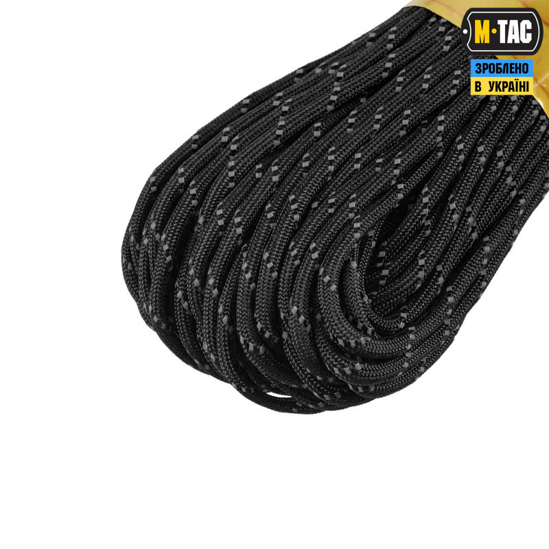 M-Tac паракорд 475 Black Reflective 30м