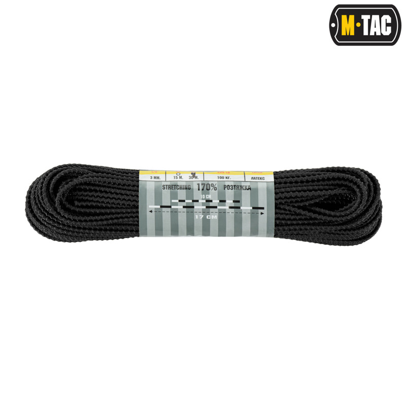 M-Tac паракорд Shock-Cord 3mm Dragon Skin Black 30м