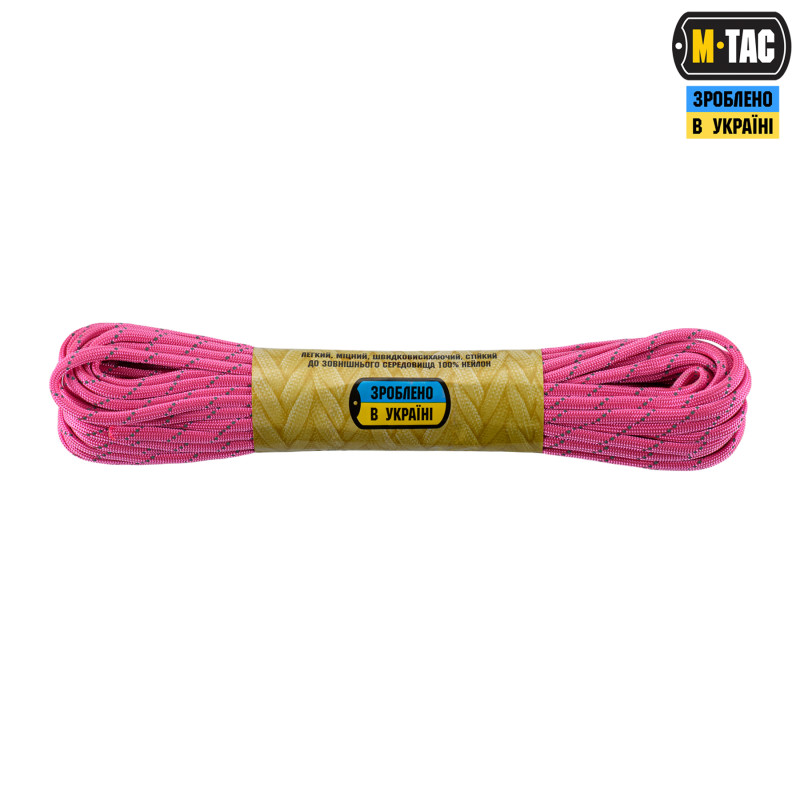 M-Tac паракорд 550 type III Neon Pink Reflective 15м