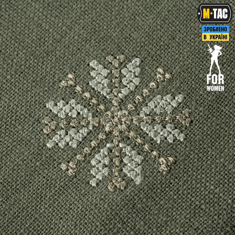 M-Tac вишиванка жіноча 100% льон олива тип2
