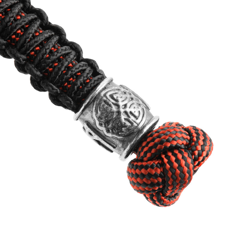 M-Tac темляк Scandinavian Mannaz Silver Black&Red