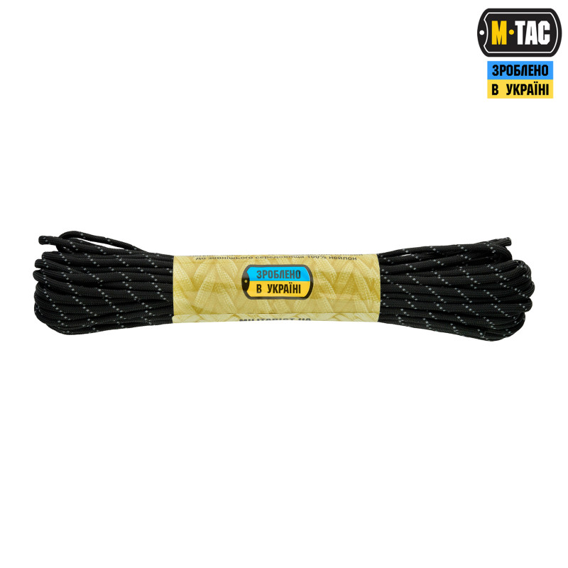 M-Tac паракорд Reflective Traser Black 15м