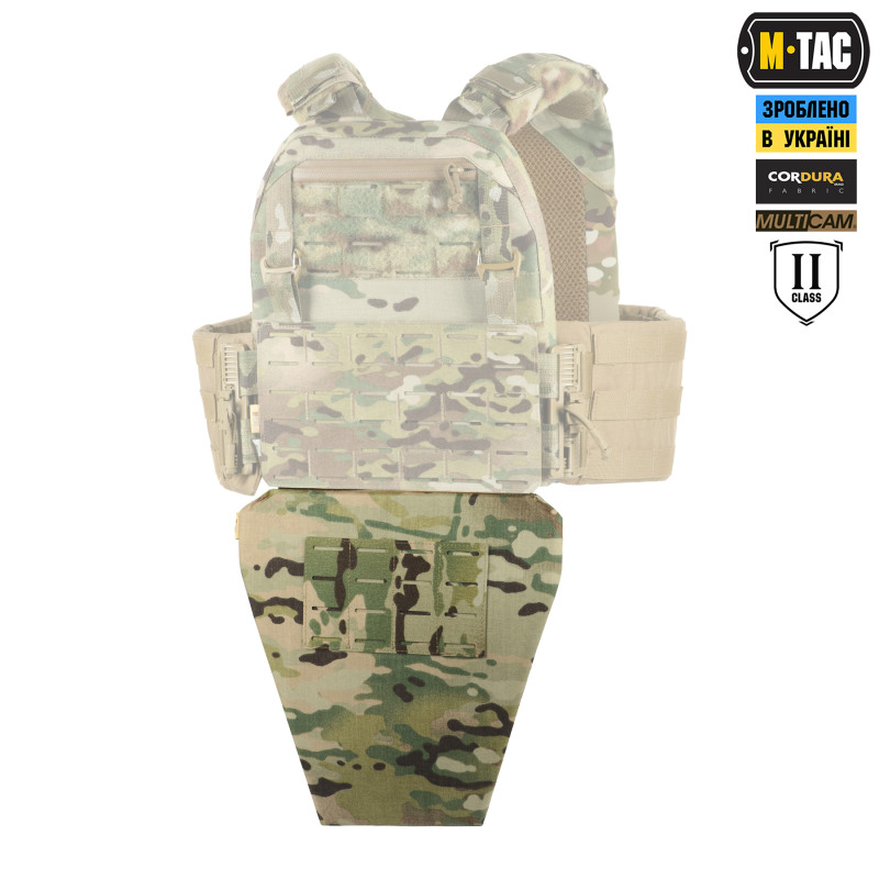 M-Tac фартух протиуламковий з балістичним пакетом 2 клас (BRONYX) Laser Cut Multicam